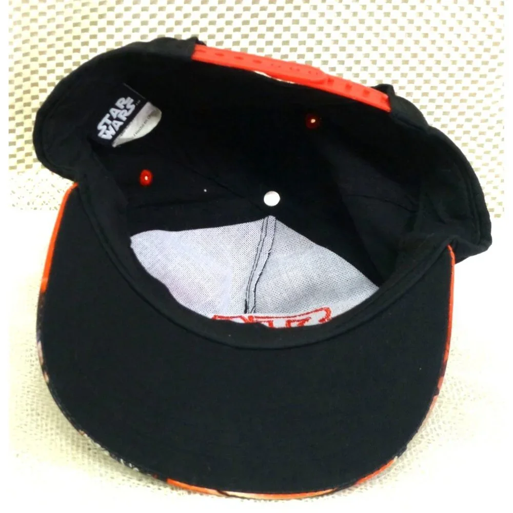 Star Wars Snapback Hat Darth Vader Graphic Brim & Red Logo Embroidery‎